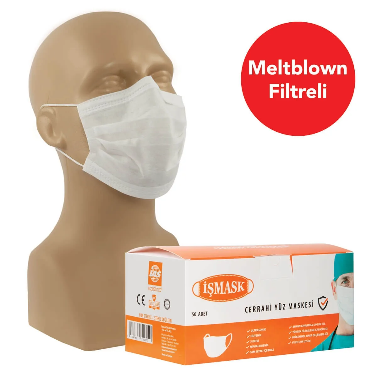 İşmask Ultrasonik Meltblown Maske 50'lik Kutu